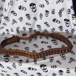 American Vintage Distressed Brown Leather Ammo Belt